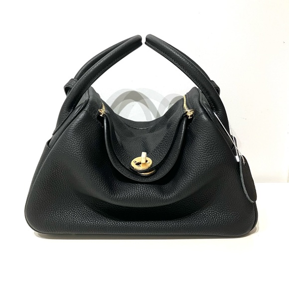 Unbranded Handbags - Lindy Style Black Togo Leather Bag 26 cm